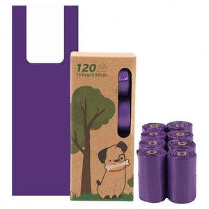 Entrega Rápida, Bolsas para Excremento de Perro en Forma de Chaleco, Color Morado, Bolsas para Excremento de Perro de Plástico Reciclado, Biodegradables, Diseño de Logotipo Personalizado - Product Image 1
