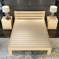 Cama Doble de Madera Moderna y Sencilla con Gabinete de Almacenamiento, Plataforma de Cama Doble de Madera