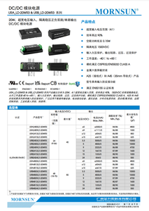 MORNSUN URB2424LD-20WR3A4S Módulo de alimentación DC-DC 9-36V a 24V 20W Montado en riel A110 - Product Image 2