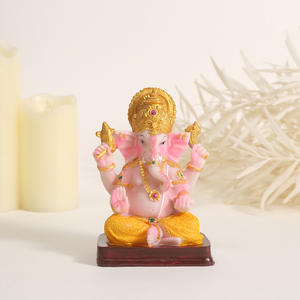 Statues de jardin hindoues traditionnelles indiennes Ganesha, sculptures de dieu éléphant en résine, cadeaux souvenirs religieux de seigneur Ganpati d'Inde - Product Image 2