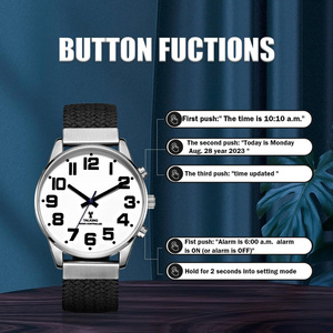 Reloj parlante en Inglés británico con ajuste automático <span class=keywords><strong>de</strong></span> números grandes para personas con discapacidad visual, <span class=keywords><strong>ciegos</strong></span> o ancianos-Nylon - Product Image 3