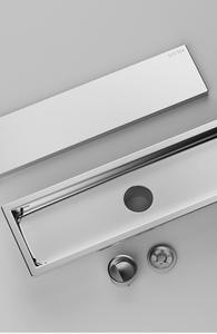 Piège de salle de bain moderne long siphon de sol linéaire en acier inoxydable couverture réversible carrelage insérer douche linéaire anti-odeur siphon de sol - Product Image 3