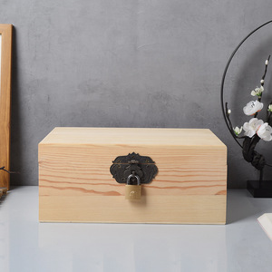 Wooden Jewelry Box Flip Top Storage Cosmetic Organizer <b>Retro</b> Clasp <b>Gift</b> Packaging Box - Product Image 2