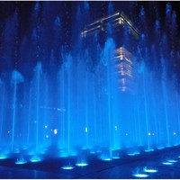 Fontaine sèche personnalisée, sûre et durable, fontaine interactive musicale DMX programmable pour enfants, fontaine sèche commerciale d'extérieur