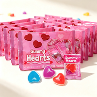 Halal gemengde kleuren hartvormige gummy snoepjes fruit smaak gummy harten individueel verpakt Valentijnsdag kindersnoepjes