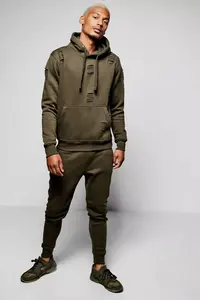 Jogger Suit Venta al por mayor de alta calidad logotipo personalizado Slim Fit desgastado chándal con capucha personalizado \ 2 piezas hombres chándal conjuntos para hombres - Product Image 4