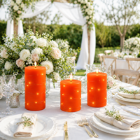 Lampes à bougies LED sans flamme en cire de paraffine orange, à piles, avec télécommande, pour Noël, la maison et la chambre