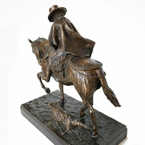 <span class=keywords><strong>Sculpture</strong></span> équestre et de loup en bronze, ornements de table religieux avec taille personnalisable - Product Image 2