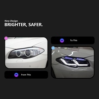 Conjunto de Faros Delanteros para BMW Serie F105 F18, Modelos 11-17, con Luces Diurnas Dobles G38 y Lentes Golden Eye