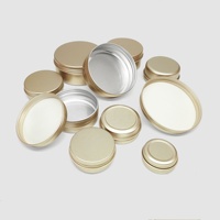 Pot rond en aluminium or clair mat en métal 60ML avec couvercle à vis Stockage de savon 2 oz Récipient rond en aluminium Boîte de conserve