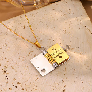 Collar con Colgante de Libro Abrible My Little Star, Personalizado con 6 Páginas Grabadas, Chapado en Oro de 18k, Acero Inoxidable, para <span class=keywords><strong>Hija</strong></span> - Product Image 6
