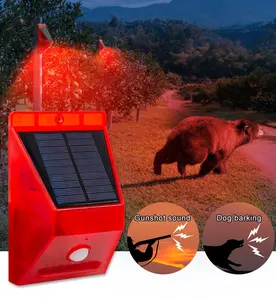 2021 newest design anti-theft motion detect solar alarm with gunshot and dog barking sound