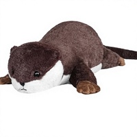 Peluche lestée en polaire courte de 18 pouces, oreiller en forme de loutre, cadeau pour enfants garçons filles de 0 à 24 mois