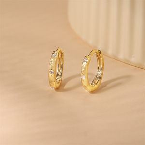 Pendientes de Aro de Plata de Ley S925 con Diseño de Espiga de Trigo y Estrella de Ocho Puntas con Circonita 5A - Product Image 3
