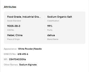 Food Industrial Grade Alginate <b>Powder</b> Needle Shape <b>Texture</b> Improver Pastry Making Beverage Stabilizing Ingredient cas 9005-38-3 - Product Image 6