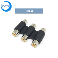Adaptateur d'extension de câble vidéo AV Straight Plug 1/2/3 RCA