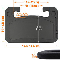 Volant de voiture 2-en-1 Kit intérieur de bureau Plateau à manger avec assiette pour la plupart des véhicules