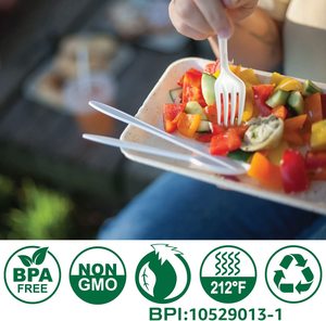 Thực Phẩm An Toàn 100% Phân Hủy Sinh Học Cpla Muỗng Nĩa Và Dao Dao Kéo Trong Màu Đen - Product Image 5