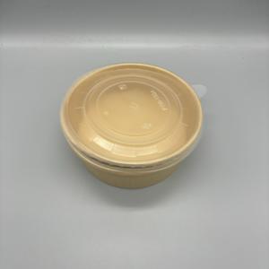 Tazón de Papel Kraft Desechable Ecológico para Llevar Comida, Envase Redondo para Sopa con Tapa Transparente - Product Image 3