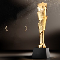 Trophée en résine pentagramme avec design gratuit, texte gravé personnalisé, récompense pour employé de l'année lors de la réunion annuelle