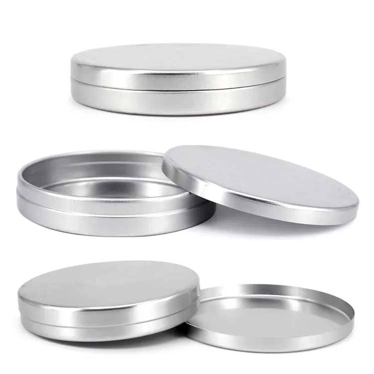 Small aluminum slip lid tin wholesale Empty Lip balm Aluminum Tin Canning Jars for cosmetic