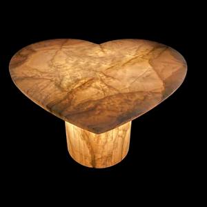 Table en résine artisanale en forme de cœur en quartz rose et onyx, artisanat indien, énergie de guérison, mobilier moderne et décoration en pierres précieuses - Product Image 2