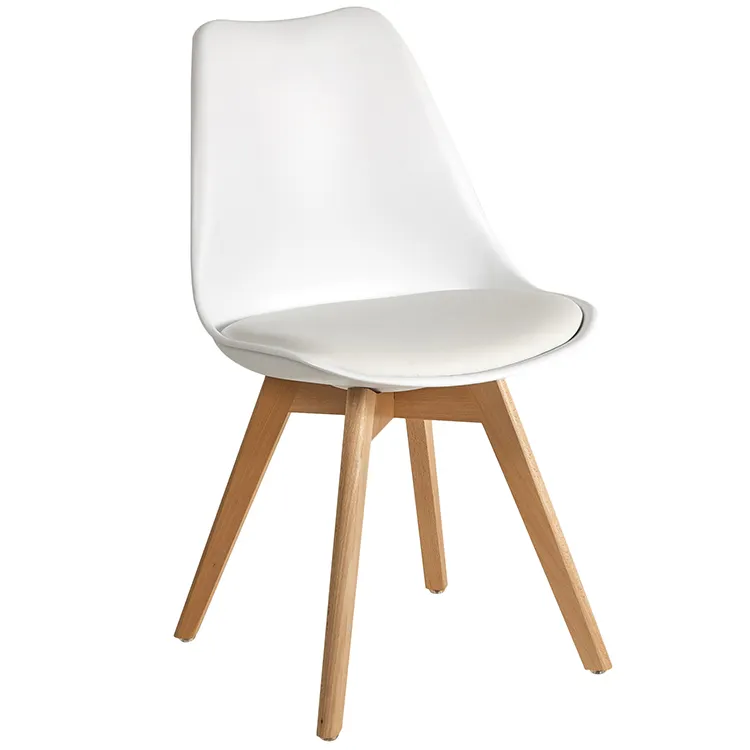 En iyi fiyat Modern ahşap bacak yemek mutfak sandalyeleri PP plastik metalik çerçeve yemek masası sandalyesi plastik sandalyeler