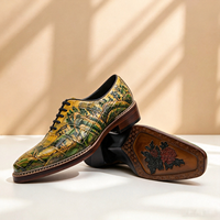 Chaussures Oxford traditionnelles chinoises en cuir d'alligator véritable peint, lacées, imperméables, fabriquées à la main, de luxe, pour affaires et occasions formelles