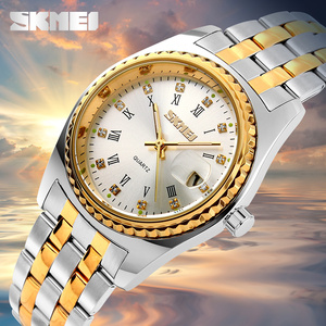 Montre chronographe ronde pour homme et femme, montre-bracelet de luxe en acier inoxydable, montre à quartz étanche 30M - Product Image 1