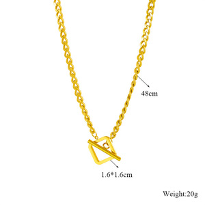 Geometric Titanium Steel Necklace Chain Gold Silver Color OT Buckle Minimalist Street Hip Hop Gift Jewelry - Product Image 4