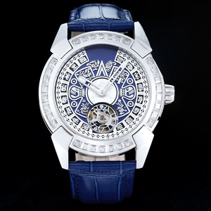 Montre mécanique Totem faite à la main, édition limitée, diamètre 44 mm, surface en cristal saphir, résistante à l'eau, pour usage quotidien - Product Image 1
