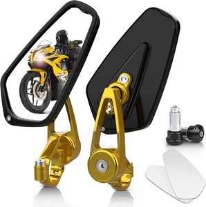 Nuevos Espejos Retrovisores Universales de Grado Profesional de 22 mm con Certificación CE para Motocicletas, Revestimiento Reflectante Azul Antivibración - Product Image 5