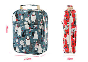 Trousse de rangement en tissu pour étudiants et artistes, avec compartiment pour stylos gel et crayons, fermeture éclair, motif floral - Product Image 3