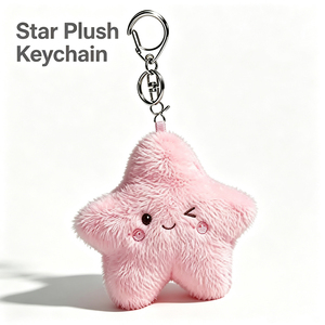 Llavero de Peluche Personalizado con Forma de Estrella, Adorno de Animal Marino Suave para Mochila, Bolso, Llaves, Adolescentes, Mujeres, Decoración Diaria - Product Image 1