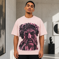 T-shirt à manches courtes pour homme, style streetwear hip-hop, imprimé numérique, en coton 100% tricoté, respirant, surdimensionné, été