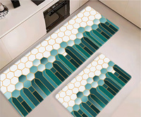 Ensemble de tapis de cuisine géométriques modernes à motifs floraux, hexagones, triangles, parallélogrammes abstraits, en mousse PVC, anti-fatigue, antidérapant