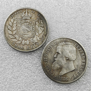 1875,1867,1859,1886,1866 BRAZIL 2000 REIS Koin Peringatan Gaya Antik, Hadiah, Dekorasi Rumah - Product Image 4