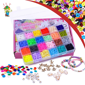 ชุดลูกปัดดินโพลิเมอร์ทรงแบนกลม 24 สี สำหรับงาน DIY ทำเครื่องประดับสร้อยข้อมือด้วยตัวเอง - Product Image 5