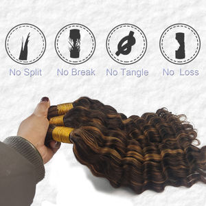 热卖2025便宜的工厂价格生巴西头发散装头发编织Supre双拉无脱落无缠结 - Product Image 4