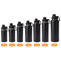 Bouteille d'eau isotherme personnalisée en acier inoxydable 304 pour sports de plein air, grande capacité, avec poignée, type gourde spatiale