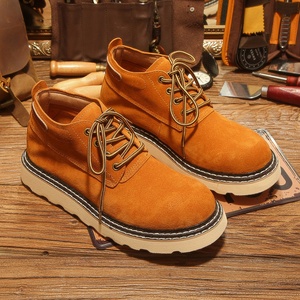 Botas de Trabajo para Hombre, de Cuero Genuino, Casuales, Antideslizantes, de Gamuza, Estilo Retro, Transpirables, para Exteriores - Product Image 1