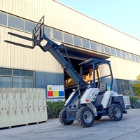 Mini chargeuse sur pneus télescopique articulée de 1.5 tonnes du fabricant chinois Chargeur de tracteur avec moteur central et composants de pompe