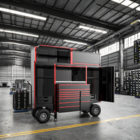 Chariot d'atelier professionnel robuste avec plateau amovible, frein hydraulique, roues de sécurité, chariot de garage avec grandes roues