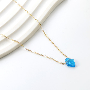 Opal Blue <b>Abalone</b> <b>Shell</b> Pendant Necklace Stainless Steel For Women Gift Jewelry - Product Image 4