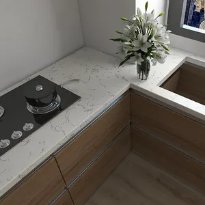 Carrara Engineered Modern Marble White mit kurzer Ader Größte Quarz platte Künstlicher Quarz stein für Küchen zähler