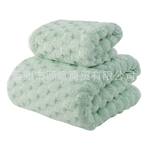 ชุดผ้าขนหนูคอรัลฟลีซคลาวด์ 35x75 ซม. 70x140 ซม. นุ่ม ซึมซับดี เป็นมิตรกับผิวหนัง ผ้าเช็ดตัวอาบน้ำเช็ดหน้า สีพื้น รูปทรงสี่เหลี่ยมผืนผ้า - Product Image 4