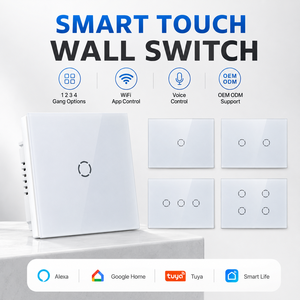 Interrupteur tactile intelligent HUIFENG 118mm*72mm blanc pour système de maison connectée, compatible Tuya Wifi, Google Assistant, Amazon Alexa, Royaume-Uni - Product Image 1