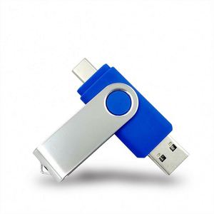 Clé USB pivotante de type C en métal, nouvelle génération, compatible 2.0/3.0, capacités de 16 Go à 128 Go - Product Image 1