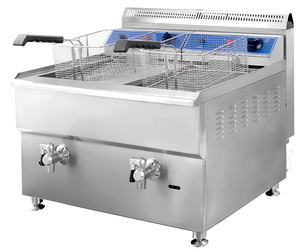 Máquina para asar pollo Broaster Freidora <span class=keywords><strong>a</strong></span> presión 2 tanques 2 cestas Freidora de gas Motor de llave de acero caliente Inoxidable largo - Product Image 2