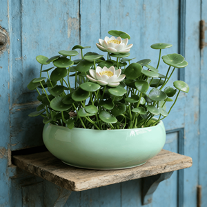 Macetas Hidropónicas para Lirios de Agua, Pennywort, Narcisos, Pothos Creativos, Cuencos Grandes de Cerámica No Porosa, Ecológicos con Drenaje - Product Image 2